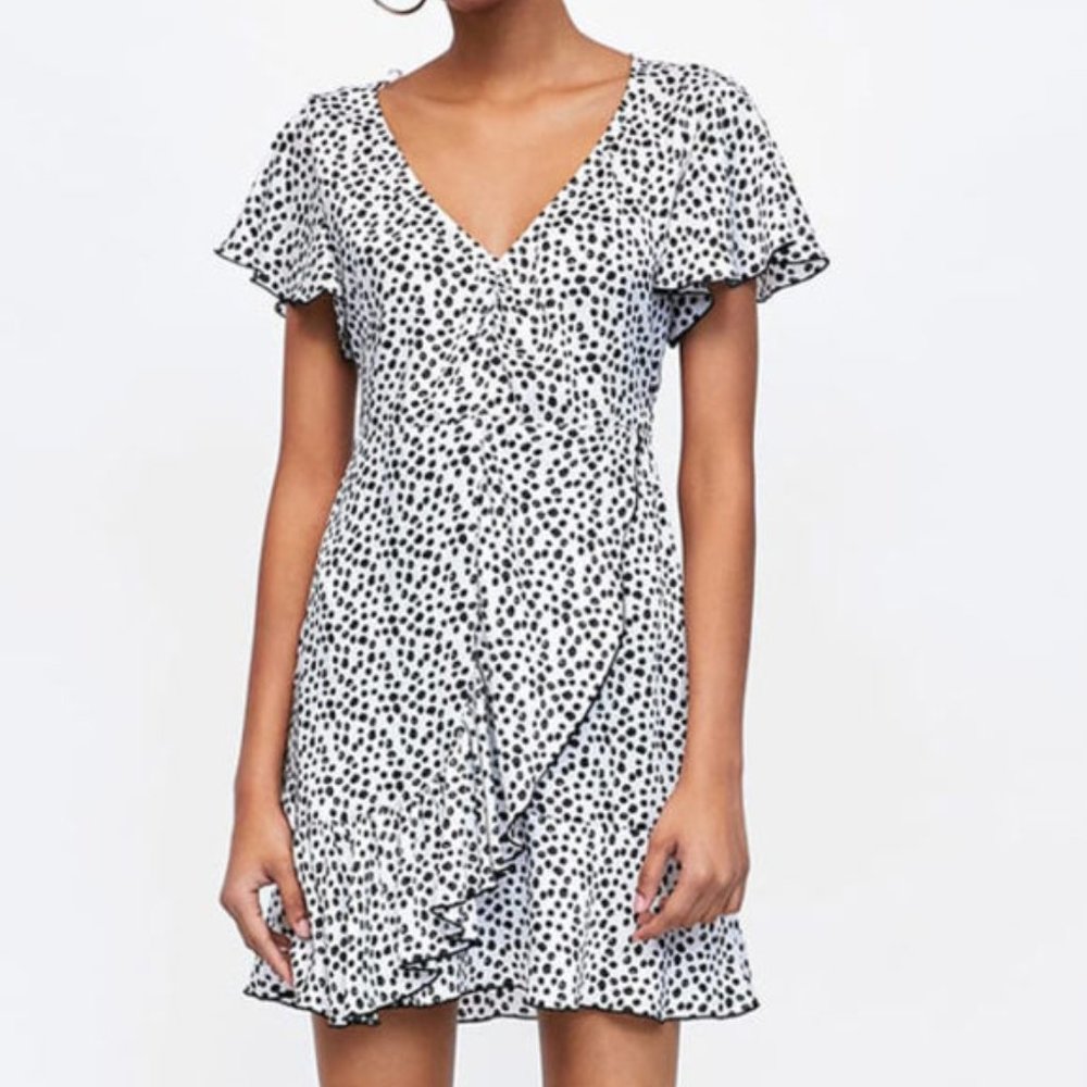 Elegant Black and White Polka Dot Dress